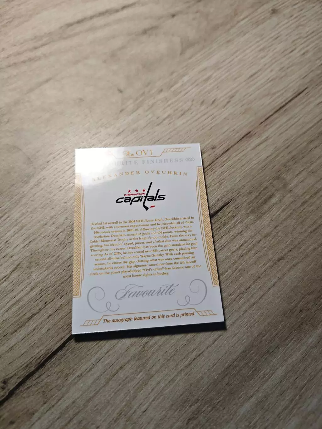 CLS Favourite Finishess Alexander Ovechkin Овечкин автограф 2