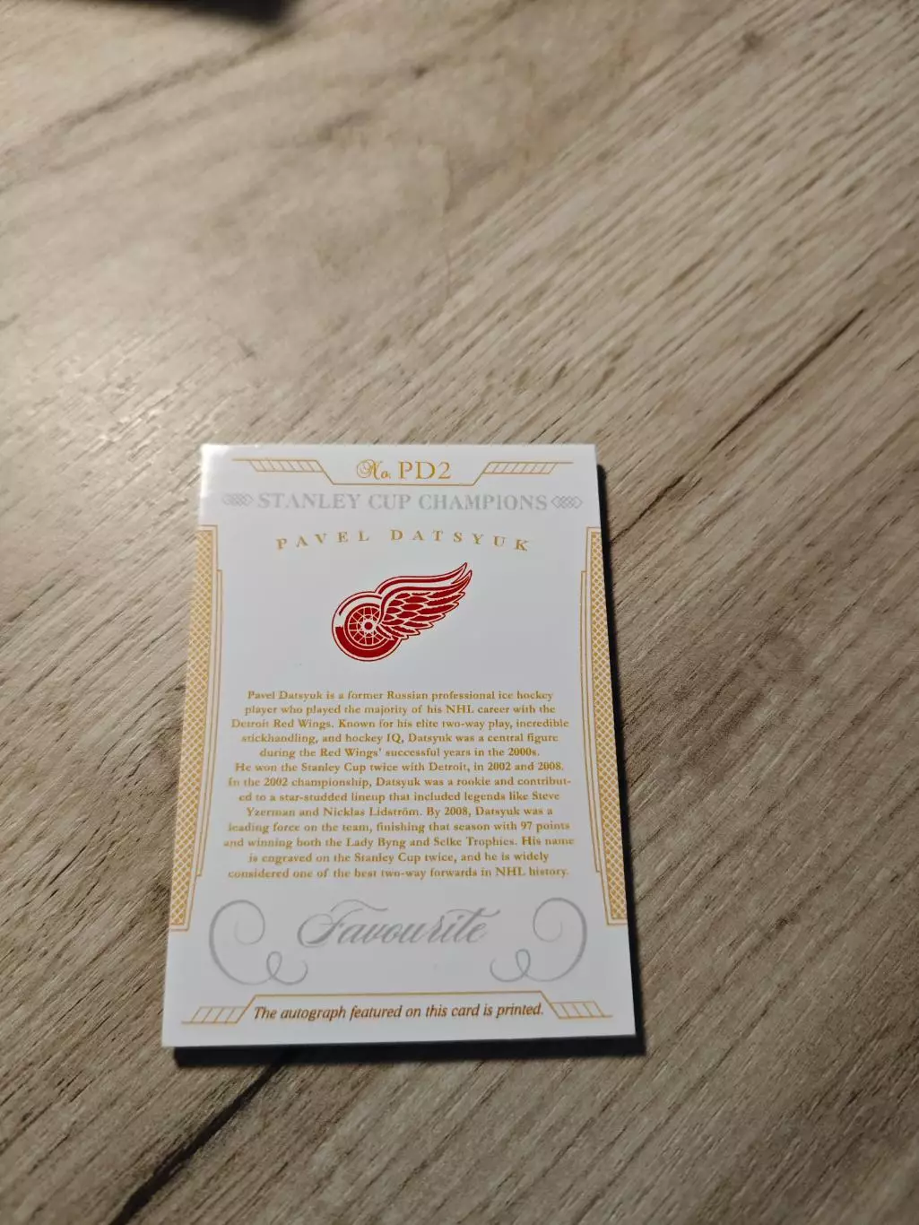 CLS Stanley Cup Champions Pavel Datsyuk Павел Дацюк автограф 1