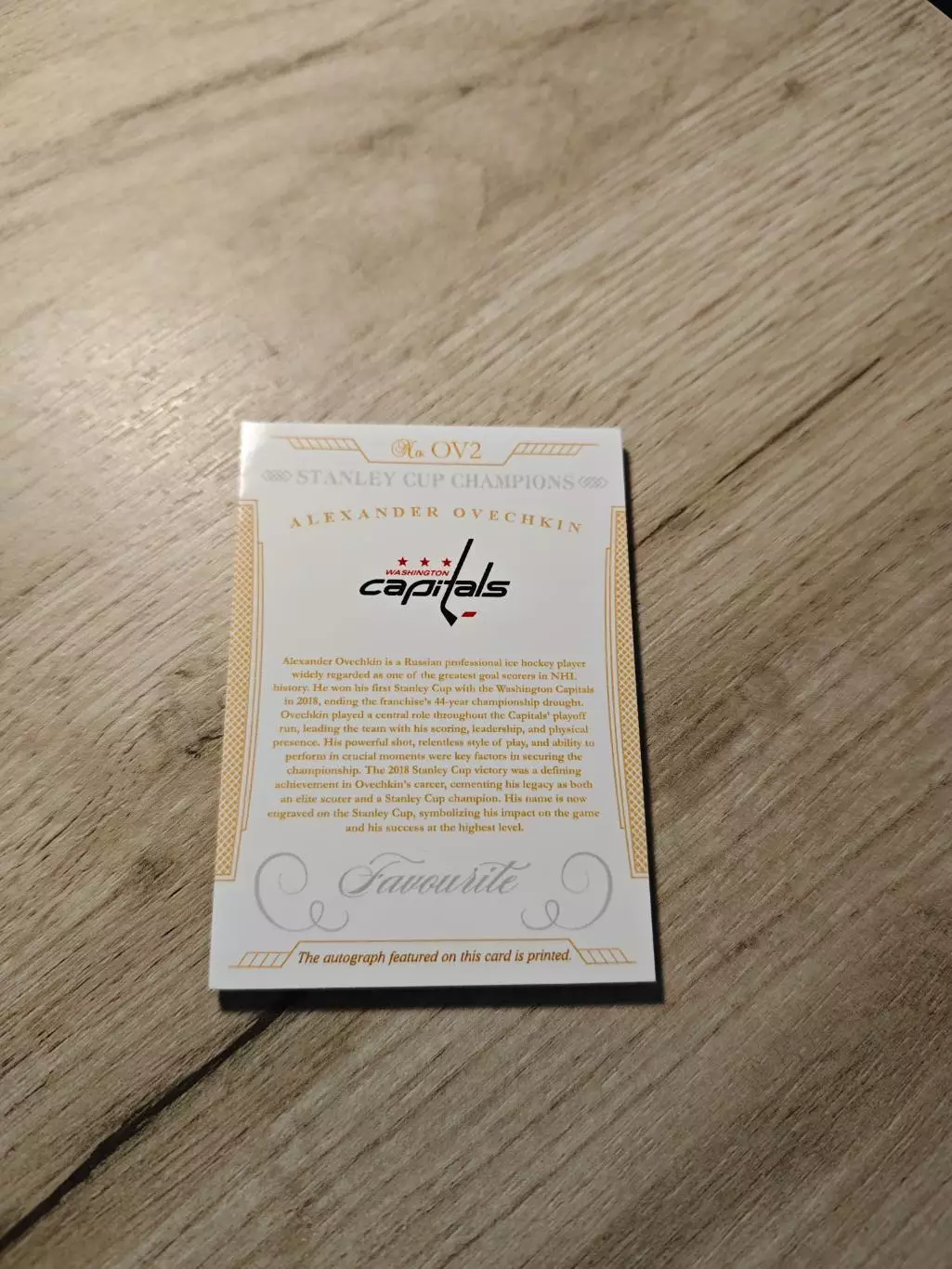 CLS Stanley Cup Champions Alexander Ovechkin Овечкин автограф 1