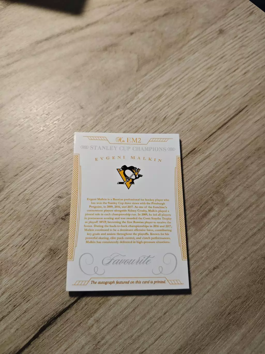 CLS Stanley Cup Champions Evgeni Malkin Евгений Малкин автограф 1