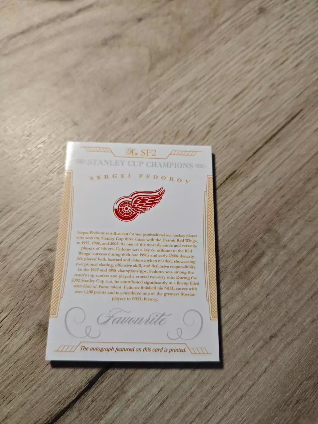 CLS Stanley Cup Champions Sergei Fedorov Сергей Фёдоров автограф 1