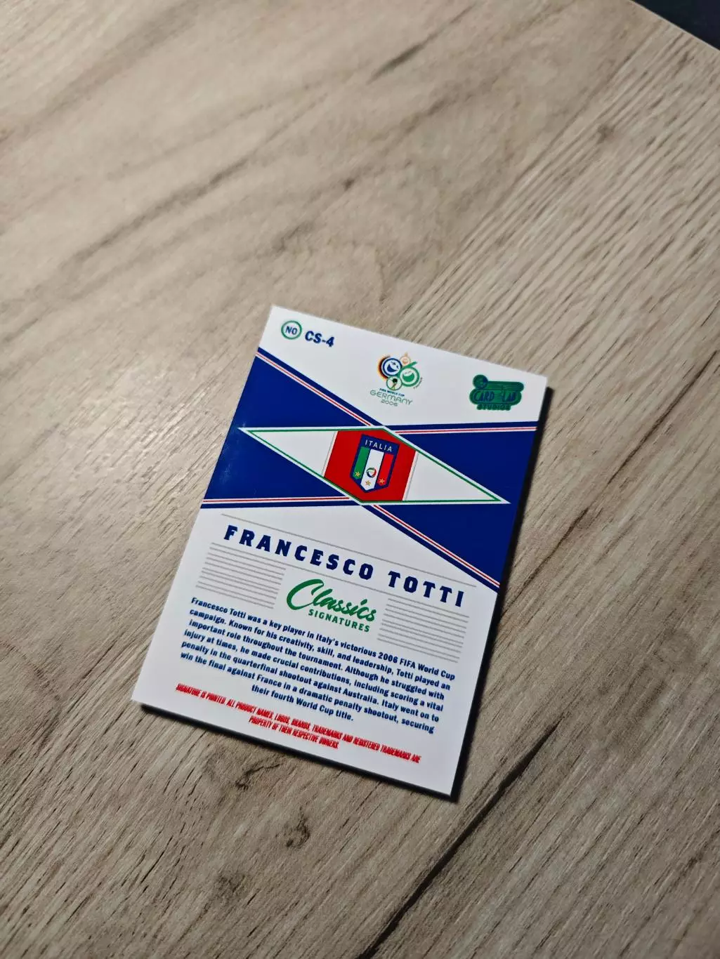 CLS Classics Signatures Francesco Totti Тотти автограф 2