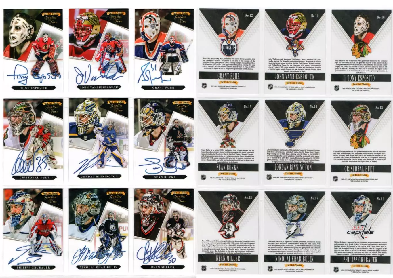 Автографы вратарей набор из 5 случайных карточек 2