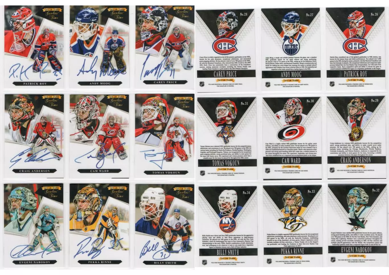 Автографы вратарей набор из 5 случайных карточек 4