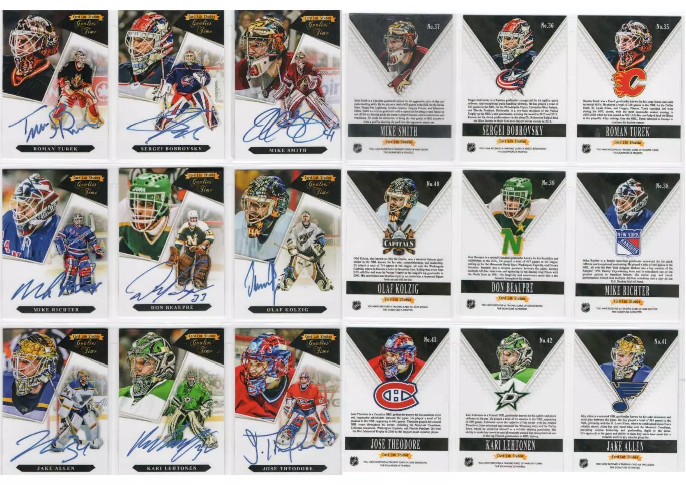Автографы вратарей набор из 5 случайных карточек 5