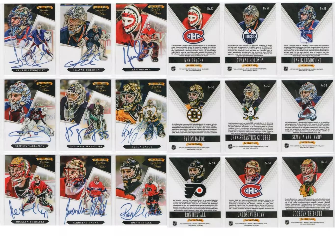 Автографы вратарей набор из 5 случайных карточек 7