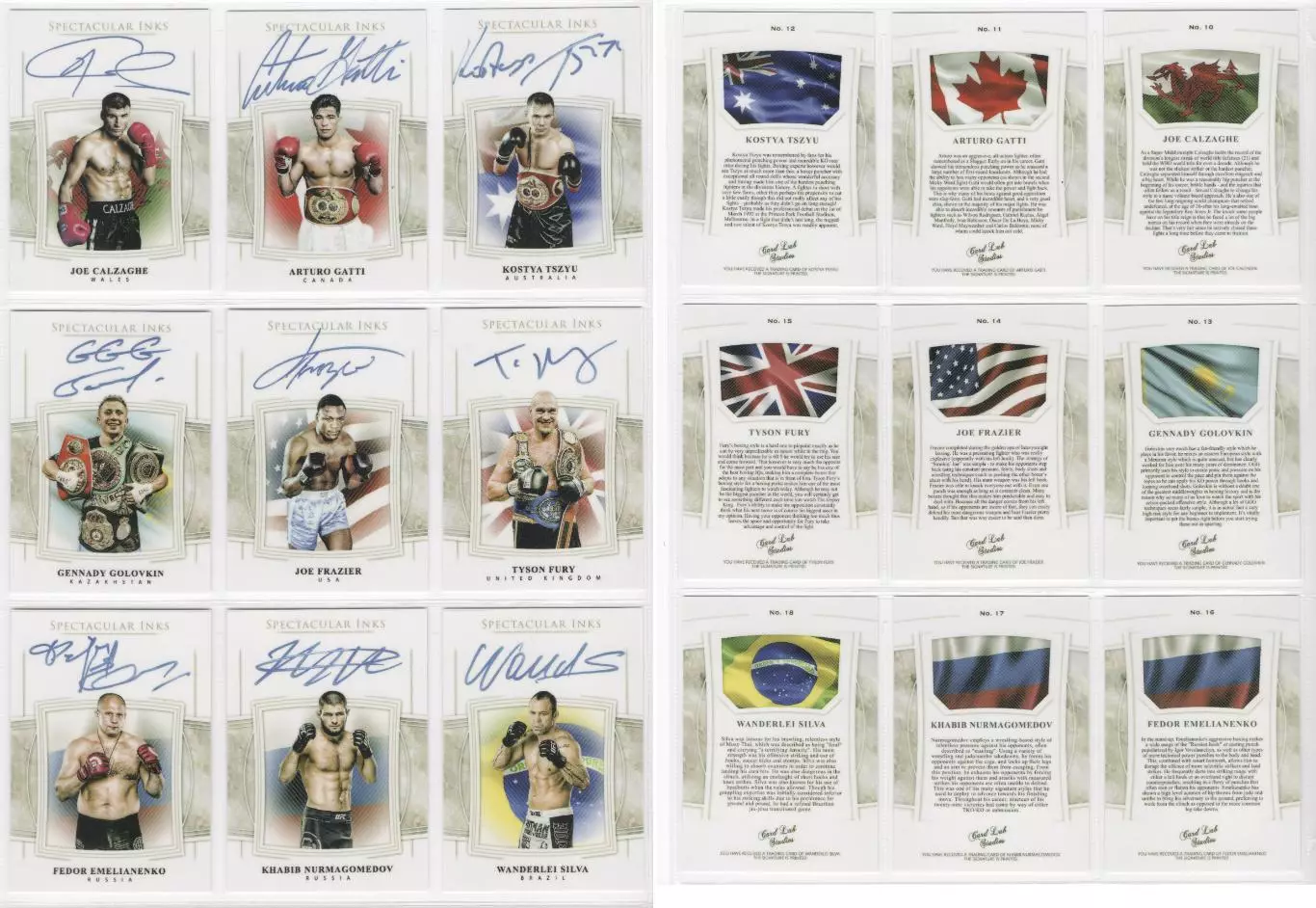 Автографы боксеров и бойцов ММА набор из 5 случайных карточек 2