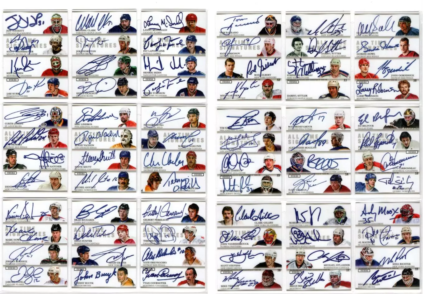 Автографы хоккеистов NHL набор из 5 случайных карточек 2