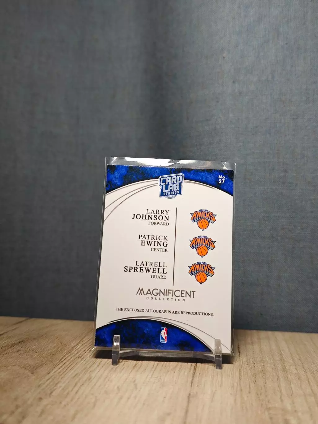 №27 Card Lab Studios Magnificent Larry Johnson	Patrick Ewing	Latrell Sprewell 1