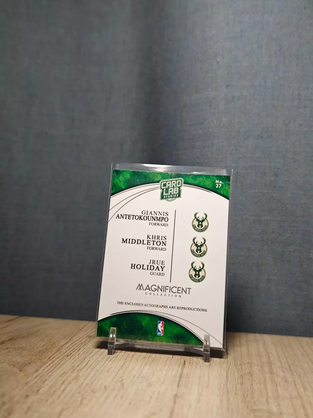 №37 Card Lab StudiosGiannis Antetokounmpo	Khris Middleton	Jrue Holiday 1