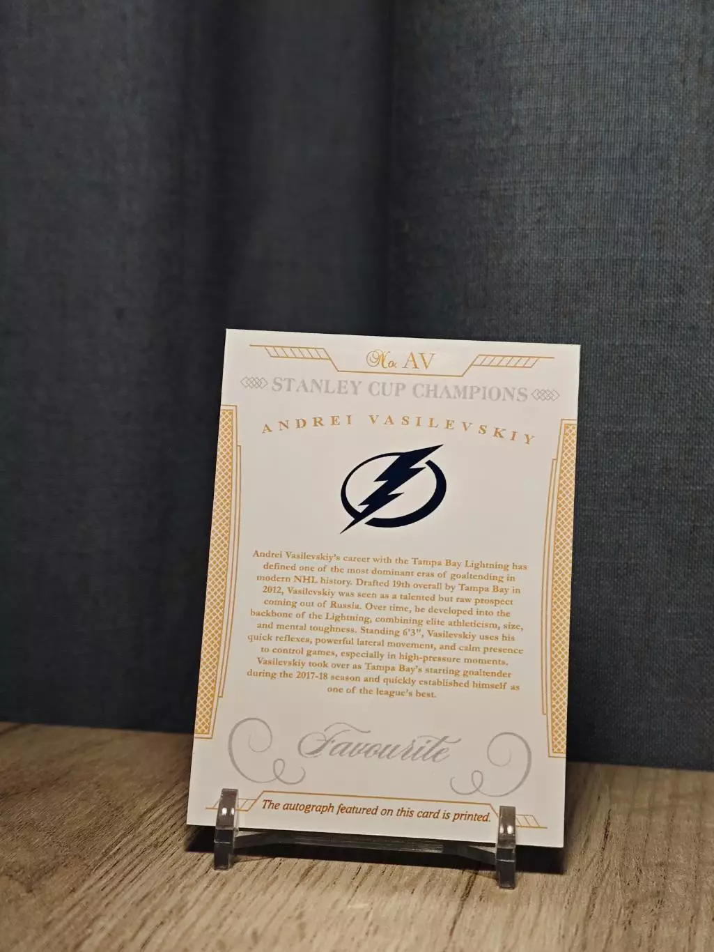 CLS Stanley Cup Champions Andrei Vasilevskiy автограф 1