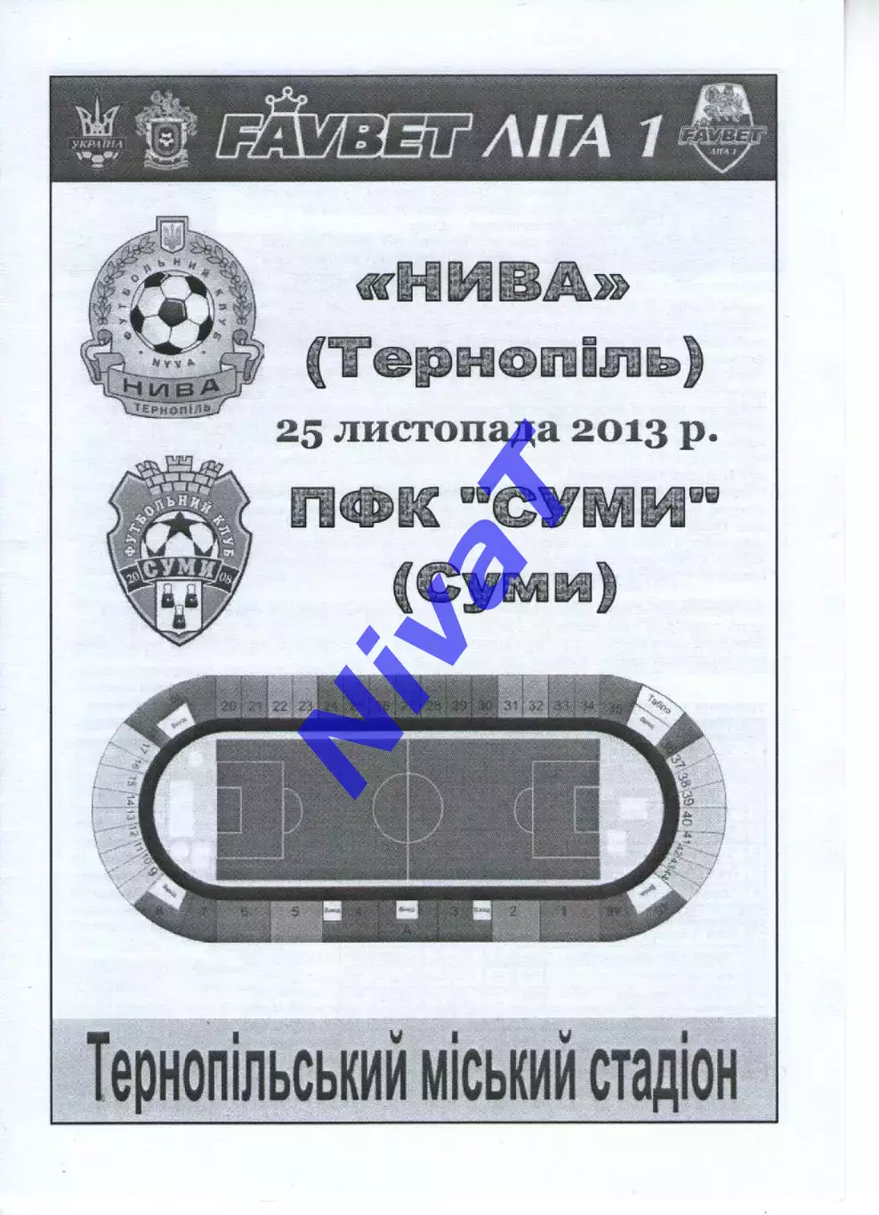 Нива Тернопіль - ФК Суми 25.11.2013