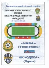 Нива Тернопіль - ФК Одеса 16.06.2013