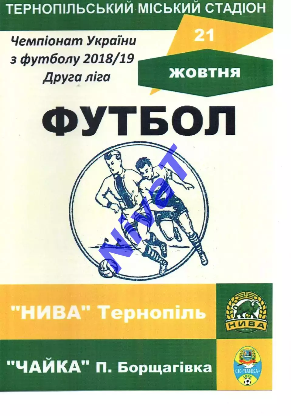 Нива Тернопіль - Чайка Петропавлівська Борщагівка 21.10.2018