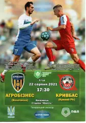 Агробізнес Волочиськ - Кривбас Кривий Ріг 22.08.2021