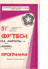 СКА-Карпати Львів - Колос Нікополь 18.10.1988