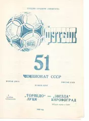 Торпедо Луцьк - Зірка Кіровоград 03.10.1988