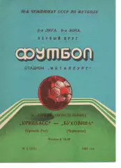 Кривбас Кривий Ріг - Буковина Чернівці 06.04.1987
