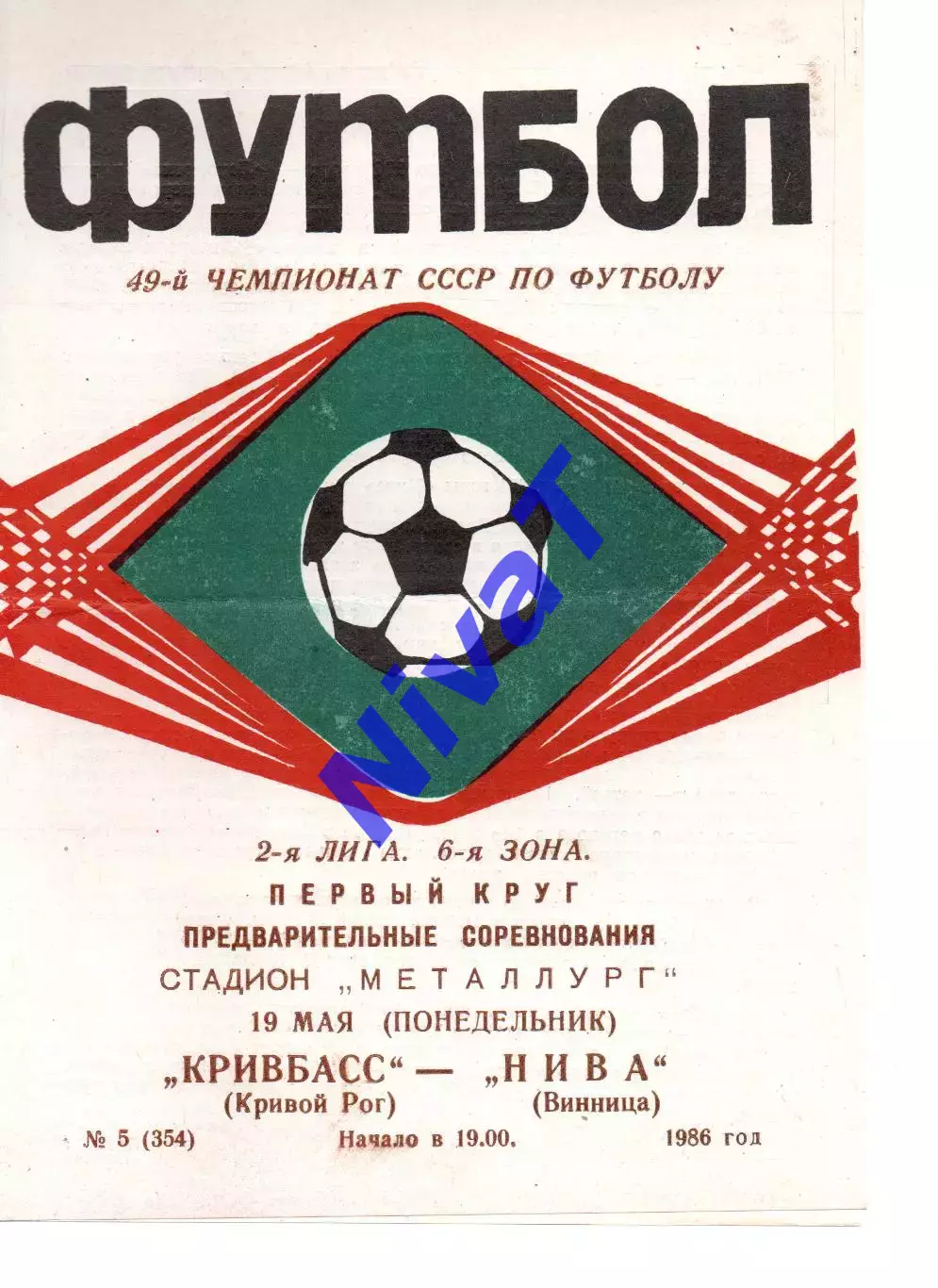 Кривбас Кривий Ріг - Нива Вінниця 19.05.1986