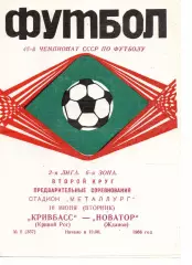 Кривбас Кривий Ріг - Новатор Жданов 10.06.1986
