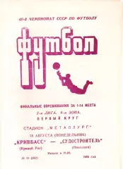 Кривбас Кривий Ріг - Суднобудівник Миколаїв 18.08.1986
