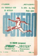 Кривбас Кривий Ріг - Зірка Кіровоград 24.07.1984
