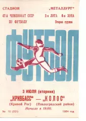 Кривбас Кривий Ріг - Колос Павлоград 03.07.1984