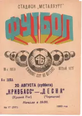 Кривбас Кривий Ріг - Десна Чернігів 20.08.1983