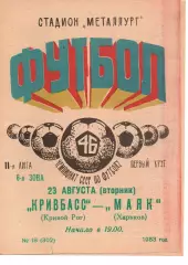Кривбас Кривий Ріг - Маяк Харків 23.08.1983
