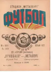 Кривбас Кривий Ріг - Металург Дніпродзержинськ 22.04.1983