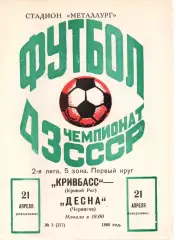 Кривбас Кривий Ріг - Десна Чернігів 21.04.1980