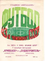 Кривбас Кривий Ріг - Зірка Кіровоград 21.10.1980