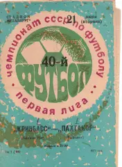 Кривбас Кривий Ріг - Пахтакор Ташкент 21.06.1977
