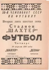 Шахтар Горлівка - Десна Черніів 30.04.1987