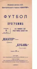 Шахтар Донецьк - кубань краснодар 05.05.1981