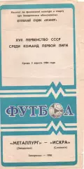 Металург Запоріжжя - іскра смоленськ 02.04.1986