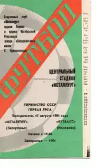Металург Запоріжжя - кузбас кемерово 17.08.1981