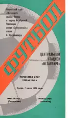 Металург Запоріжжя - Колхозчі Ашхабад 07.06.1978