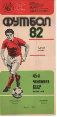 Металіст Харків - Торпедо Кутаісі 03.08.1982