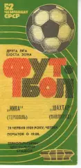 Нива Тернопіль - Шахтар Павлоград 29.06.1989