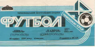 Нива Тернопіль - Таврія Сімферополь 10.06.1986
