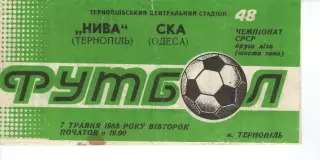 Нива Тернопіль - СКА Одеса 07.05.1985