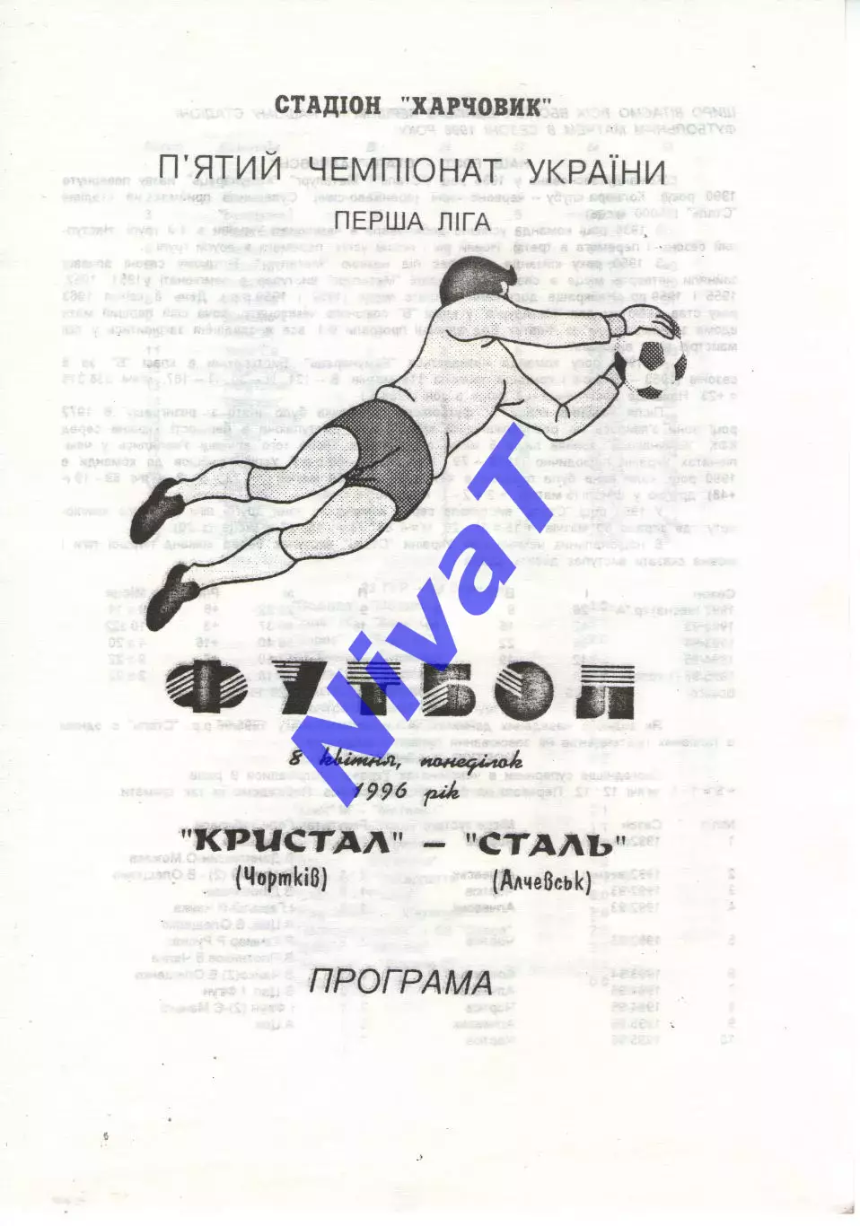 Кристал Чортків - Сталь Алчевськ 08.04.1996