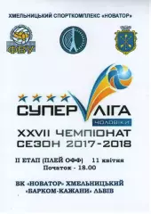 Новатор Хмельницький - Барком-Кажани Львів 11.04.2018