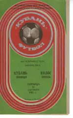 кубань краснодар - Колос Нікополь 1983