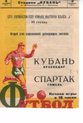 кубань краснодар - спартак гомель 1964