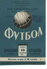 кубань краснодар - Динамо Талін 1964 дублери