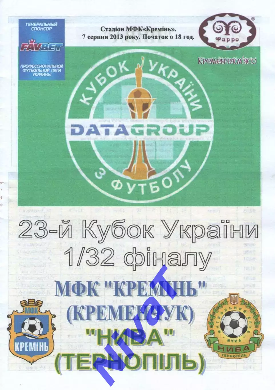 Кубок - Кремінь Кременчук - Нива Тернопіль 7.08.2013 #2