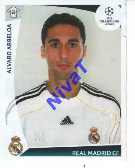 Наклейка PANINI Ліга чемпіонів 2009-10 № 163 Альваро Арбелоа Реал Мадрид Іспанія