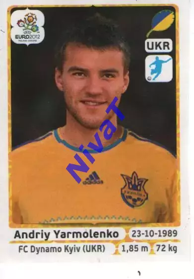 Наклейка PANINI Євро-2012 № 419 - Андрій Ярмоленко Україна